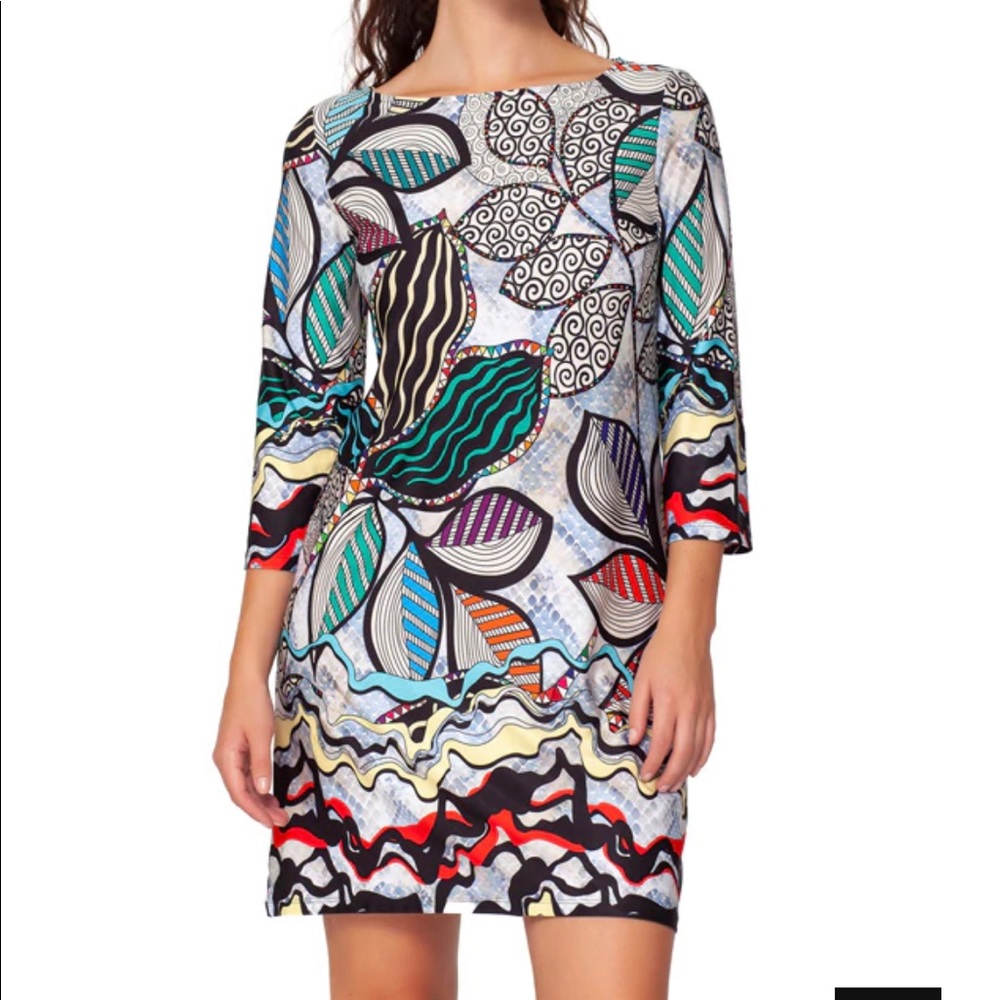 Tulum Engineered Colorful print sleeveless spring summer dress